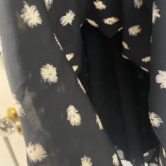 Rebecca Taylor Dandelion-Print Silk Shirtdress, Black 12 - Picture 7 of 7